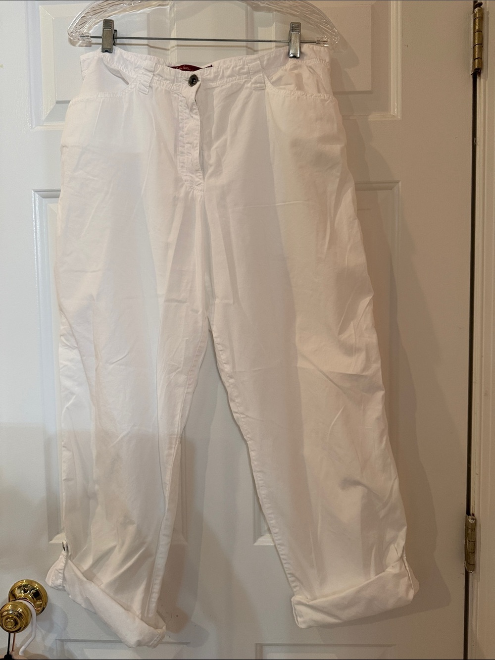 Women's White Cotton Chinos - Lightweight Casual Pants